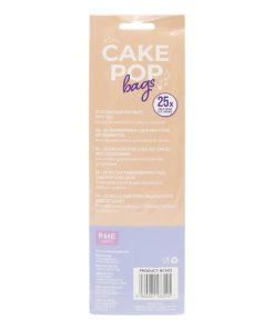 PME Cake Pop Bags with Silver Ties 254x76mm 25 Pack (HZ061)