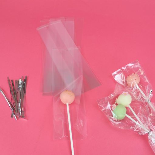 PME Cake Pop Bags with Silver Ties 254x76mm 25 Pack (HZ061)