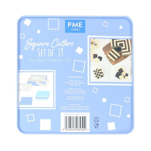 PME Square Stainless Steel Cutters 19 Pack (HZ072)