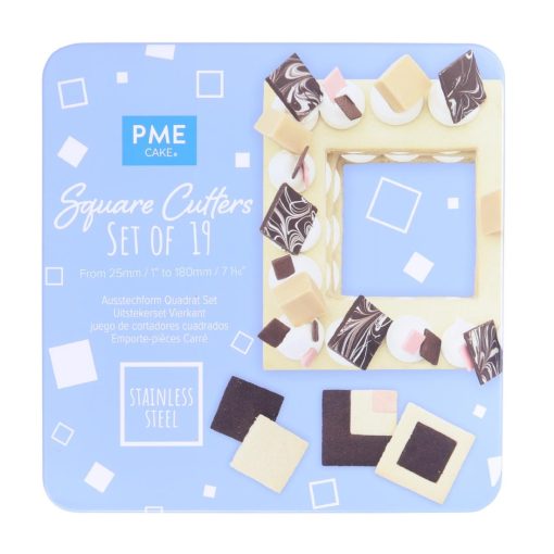 PME Square Stainless Steel Cutters 19 Pack (HZ072)