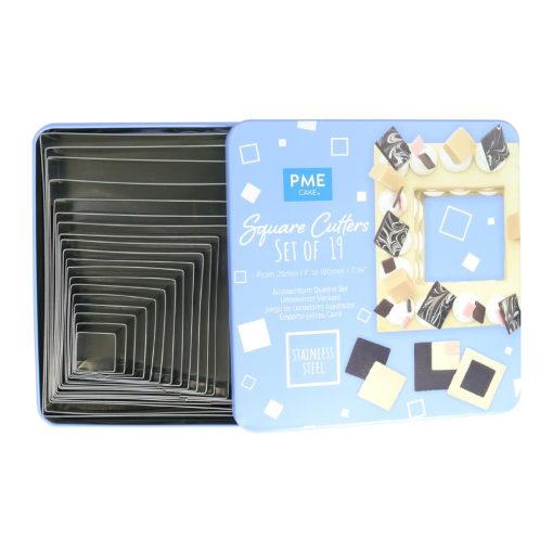PME Square Stainless Steel Cutters 19 Pack (HZ072)