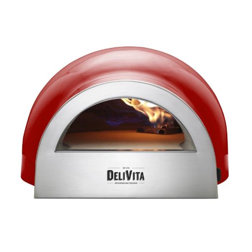 Delivita Dual Fuel Gas Pizza Oven Chilli Red (HZ247)