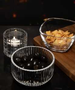 Olympia Square Glass Tall Snack Bowls 6 Pack (HZ334)