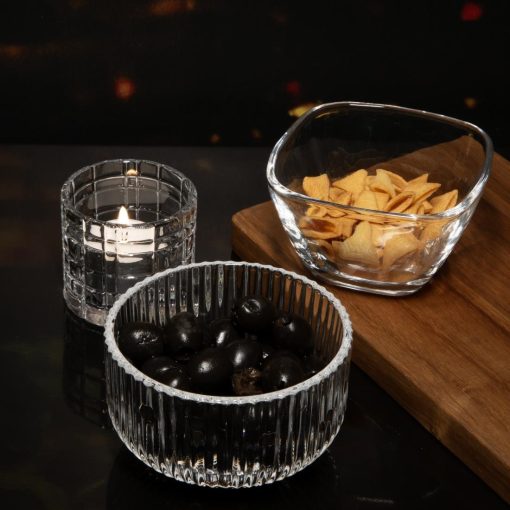 Olympia Square Glass Tall Snack Bowls 6 Pack (HZ334)