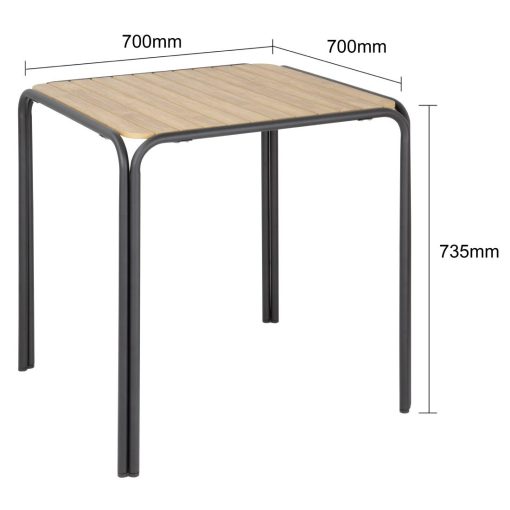 Bolero Santorini Square Polywood Table 700mm (HZ354)