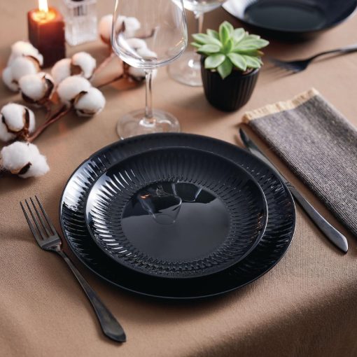 Luminarc Cottage Black Dessert Plates 190mm 24 Pack (HZ473)