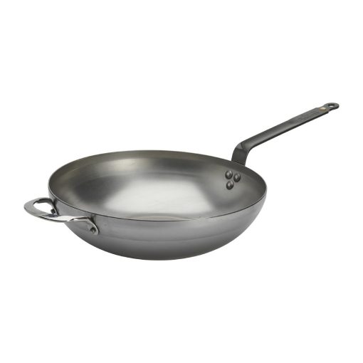 De Buyer Mineral B Rounded Wok with Handle 32cm (HZ614)