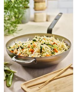 De Buyer Mineral B Rounded Wok with Handle 32cm (HZ614)