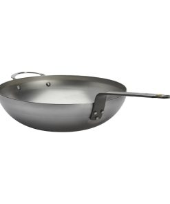 De Buyer Mineral B Rounded Wok with Handle 32cm (HZ614)