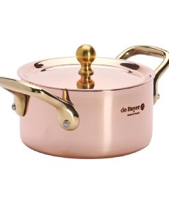 De Buyer Inocuivre Mini Saucepan with Brass Handles 10cm (HZ627)