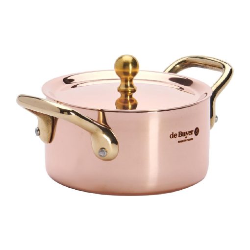 De Buyer Inocuivre Mini Saucepan with Brass Handles 10cm (HZ627)