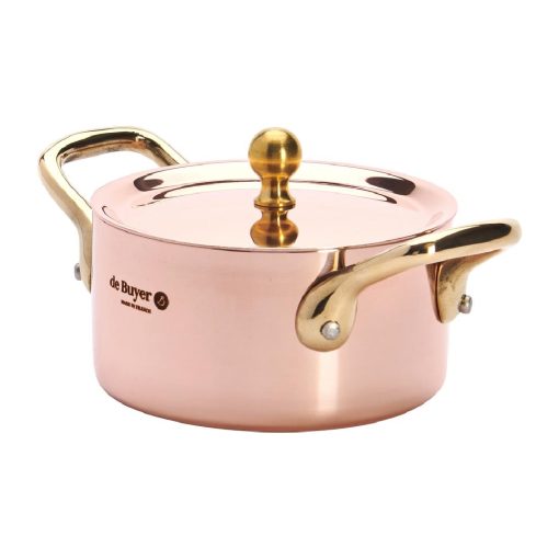 De Buyer Inocuivre Mini Saucepan with Brass Handles 10cm (HZ627)