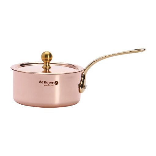 De Buyer Inocuivre Mini Sauce Pan with Lid Brass 9cm (HZ643)