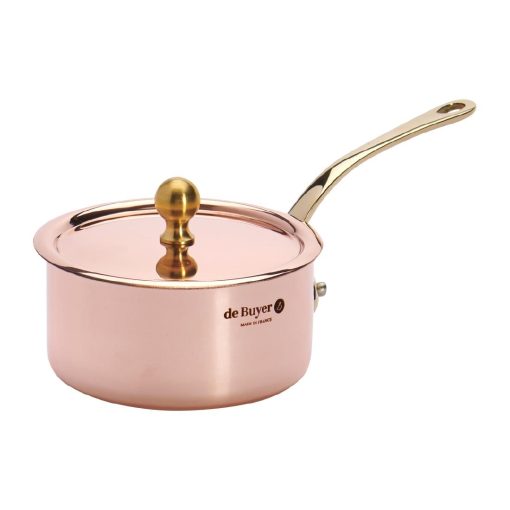 De Buyer Inocuivre Mini Sauce Pan with Lid Brass 9cm (HZ643)