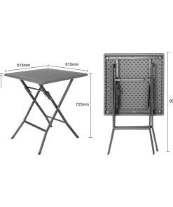 Bolero Square Folding HDPE Table Wood Effect 620mm (HZ890)