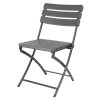 Bolero Folding Chairs Grey Wood Effect 2 Pack (HZ891)