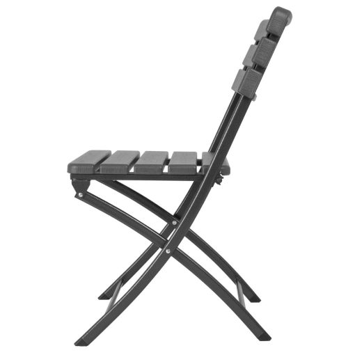 Bolero Folding Chairs Grey Wood Effect 2 Pack (HZ891)