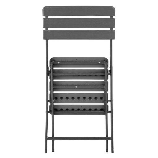 Bolero Folding Chairs Grey Wood Effect 2 Pack (HZ891)