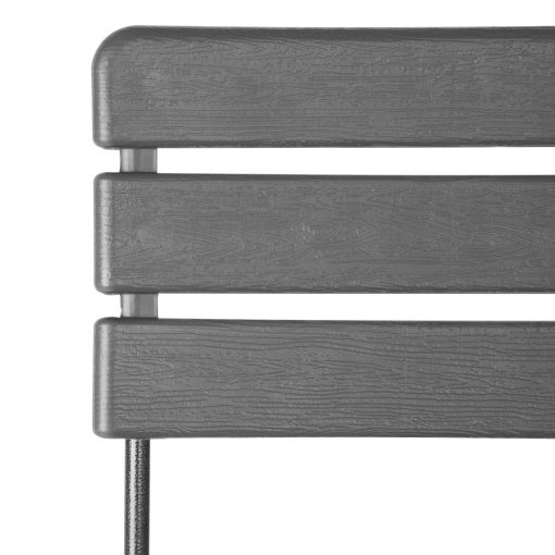 Bolero Folding Chairs Grey Wood Effect 2 Pack (HZ891)