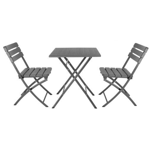 Bolero Folding Chairs Grey Wood Effect 2 Pack (HZ891)