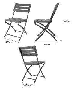 Bolero Folding Chairs Grey Wood Effect 2 Pack (HZ891)