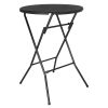 Bolero Folding HDPE Bar Table Wood Effect Black 800mm (HZ892)