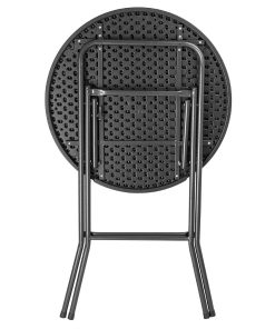 Bolero Folding HDPE Bar Table Wood Effect Black 800mm (HZ892)