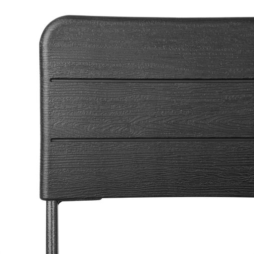 Bolero Folding Bar Chairs Black Wood-Effect 2 Pack (HZ893)