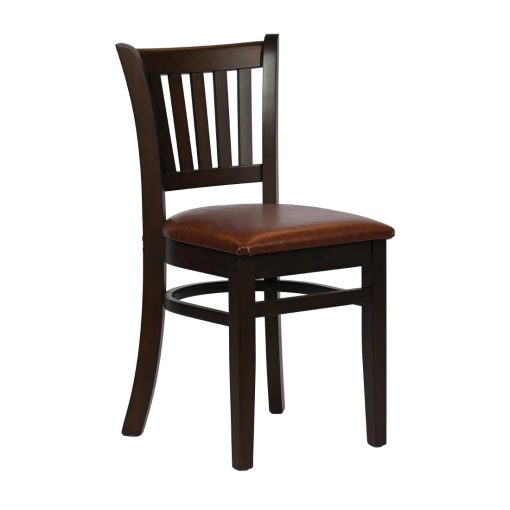 Turin Dining Table with 4 Manhattan Chairs in Dark Walnut with Bison Espresso (JA200)