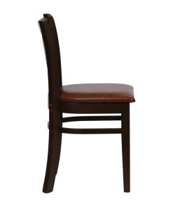 Turin Dining Table with 4 Manhattan Chairs in Dark Walnut with Bison Espresso (JA200)
