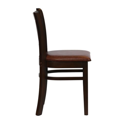 Turin Dining Table with 4 Manhattan Chairs in Dark Walnut with Bison Espresso (JA200)