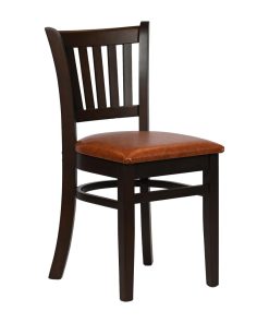 Turin Dining Table with 4 Manhattan Chairs in Dark Walnut with Bison Tan (JA201)