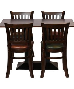 Turin Dining Table with 4 Manhattan Chairs in Dark Walnut with Bison Tan (JA201)
