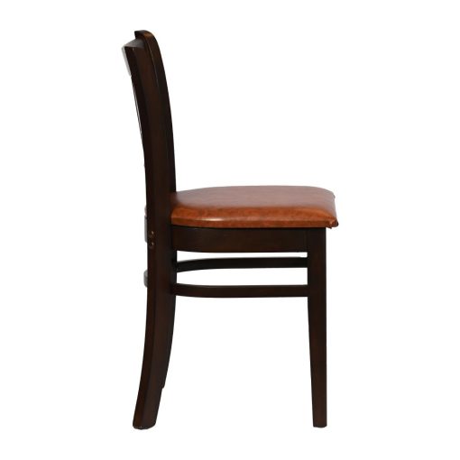 Turin Dining Table with 4 Manhattan Chairs in Dark Walnut with Bison Tan (JA201)