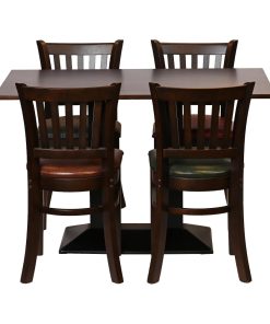 Turin Dining Table with 4 Manhattan Chairs in Dark Walnut with Bison Cedar (JA202)