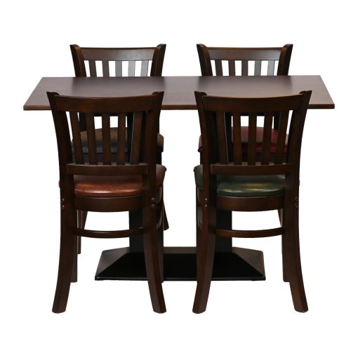 Turin Dining Table with 4 Manhattan Chairs in Dark Walnut with Bison Cedar (JA202)