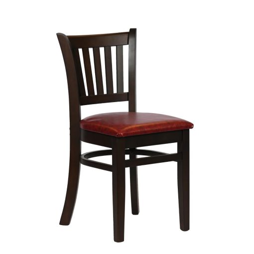 Turin Dining Table with 4 Manhattan Chairs in Dark Walnut with Bison Bordeaux (JA203)