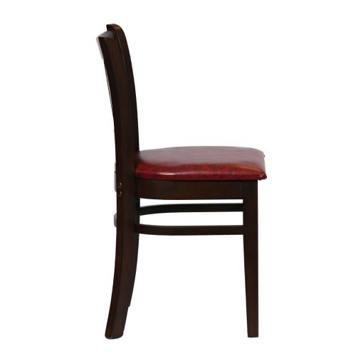 Turin Dining Table with 4 Manhattan Chairs in Dark Walnut with Bison Bordeaux (JA203)