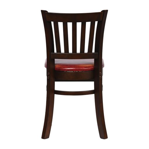 Turin Dining Table with 4 Manhattan Chairs in Dark Walnut with Bison Bordeaux (JA203)