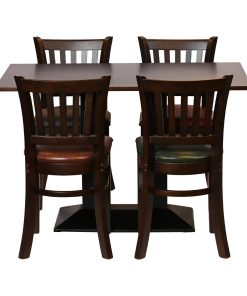 Turin Dining Tables with 4 Manhattan Chairs in Dark Walnut with Shetland Forest (JA204)