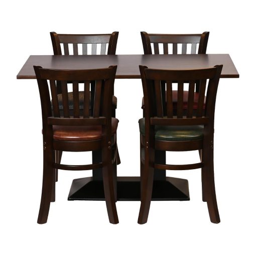 Turin Dining Tables with 4 Manhattan Chairs in Dark Walnut with Shetland Forest (JA204)