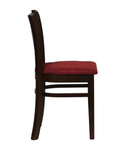 Turin Dining Table with 4 Manhattan Chairs in Dark Walnut with Shetland Scarlett (JA206)
