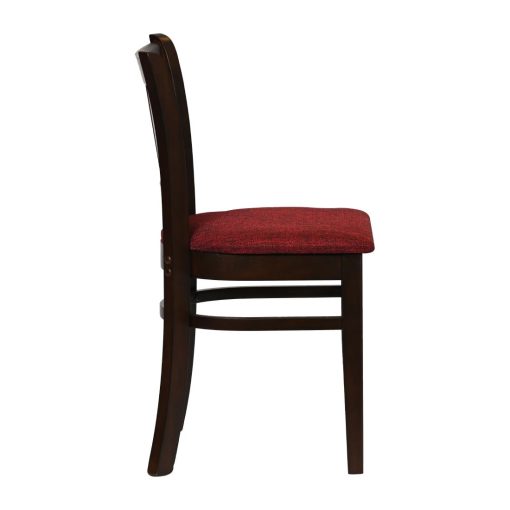 Turin Dining Table with 4 Manhattan Chairs in Dark Walnut with Shetland Scarlett (JA206)