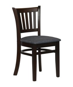 Turin Dining Table with 4 Manhattan Chairs in Dark Walnut with Shetland Sea (JA207)