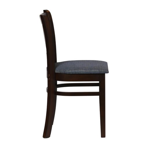 Turin Dining Table with 4 Manhattan Chairs in Dark Walnut with Shetland Sea (JA207)