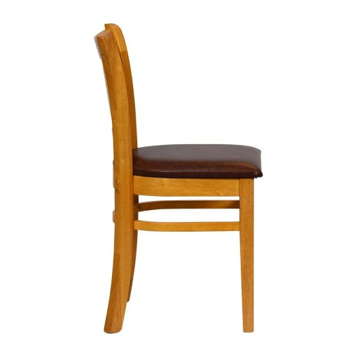 Turin Dining Table with 4 Manhattan Chairs in Soft Oak with Bison Espresso (JA208)