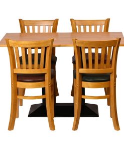 Turin Dining Tables with 4 Manhattan Chairs in Soft Oak with Bison Tan (JA209)