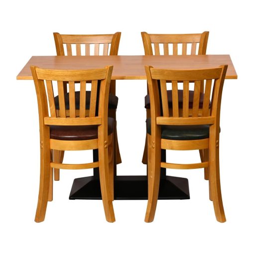 Turin Dining Tables with 4 Manhattan Chairs in Soft Oak with Bison Tan (JA209)