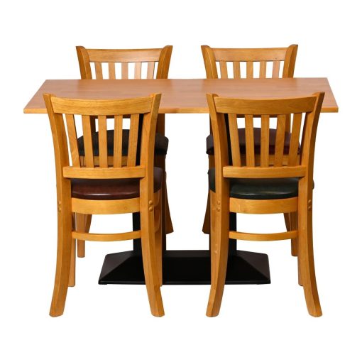 Turin Dining Table with 4 Manhattan Chairs in Soft Oak with Bison Cedar (JA210)