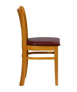 Turin Dining Table with 4 Manhattan Chairs in Soft Oak with Bison Bordeaux (JA211)